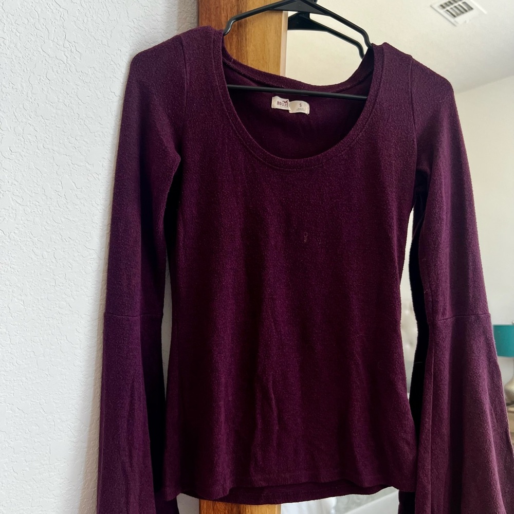 Hollister Deep Purple Long Sleeve Blouse